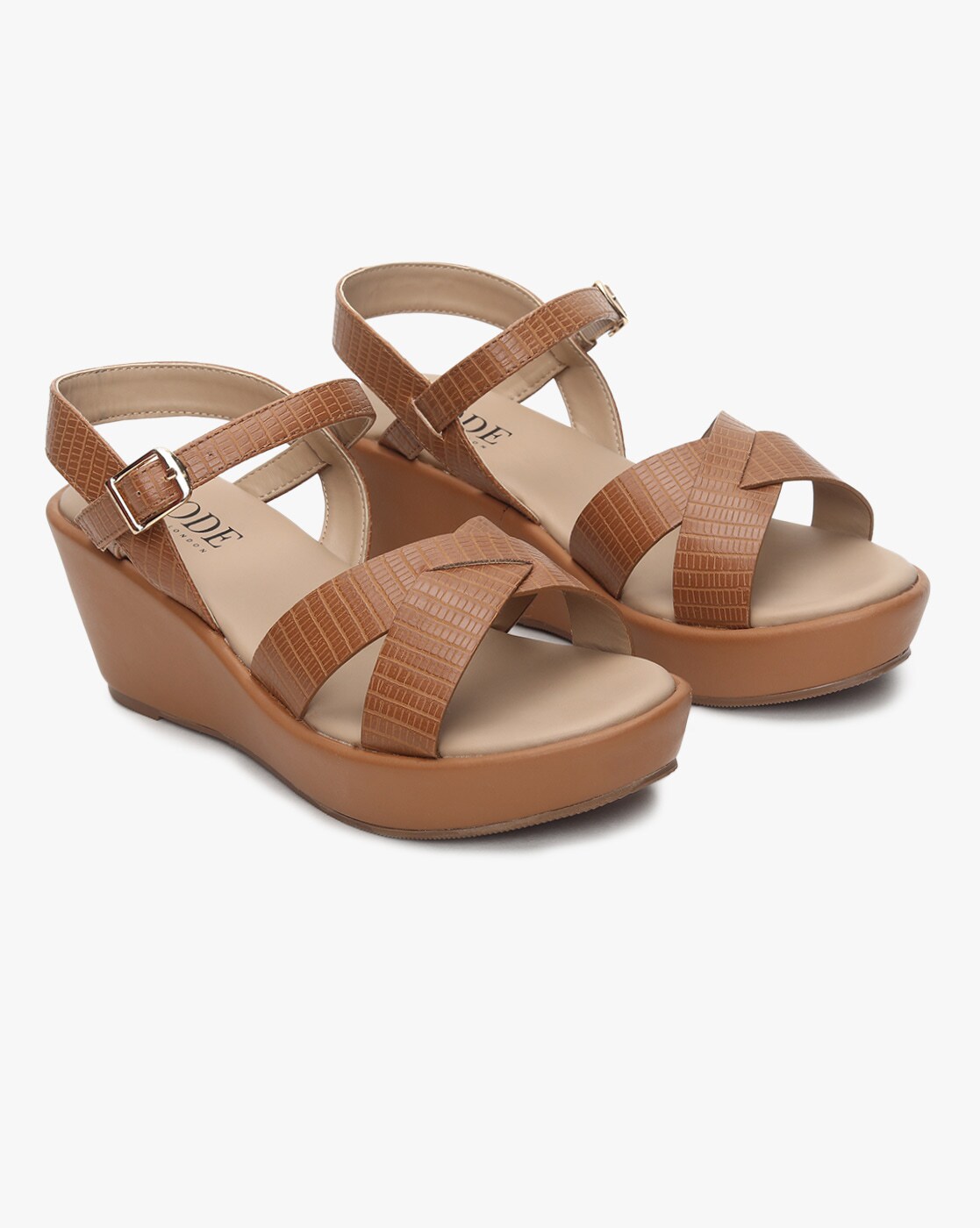 Calvin klein Wedge 50 Mono Mix Sandals Brown | Dressinn