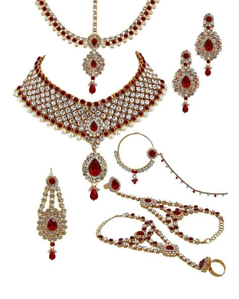 White stone bridal jewellery on sale set