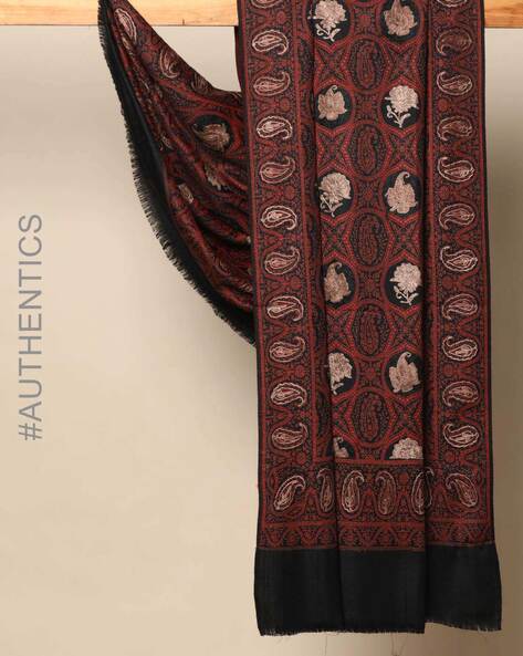 Amritsar Woven Paisley-Embroidered Wool Shawl Price in India
