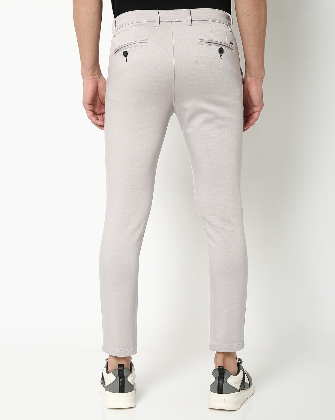 Buy WES Formals Grey Ultra-Slim Fit Trousers from Westside