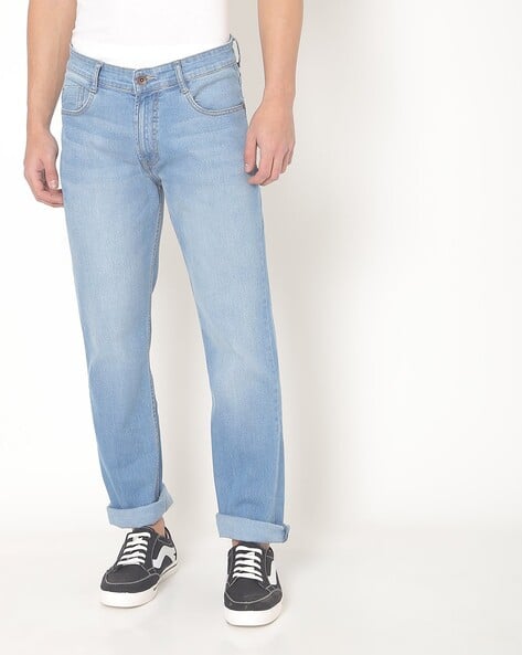 Washed Straight Fit Jeans