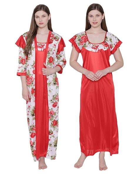 Buy Red Nightshirts&Nighties for Women by PHALIN Online