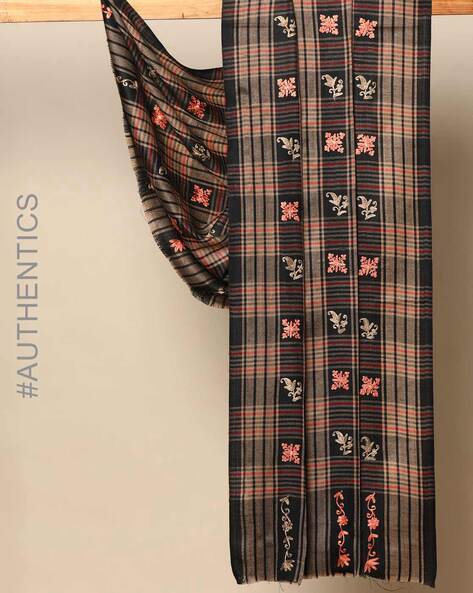 Amritsar Check-Woven Wool Shawl Price in India