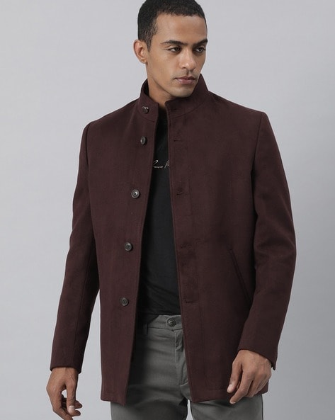 maroon down coat