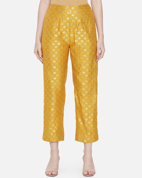 Floral Woven Pants with Elasticated Waist Price in India
