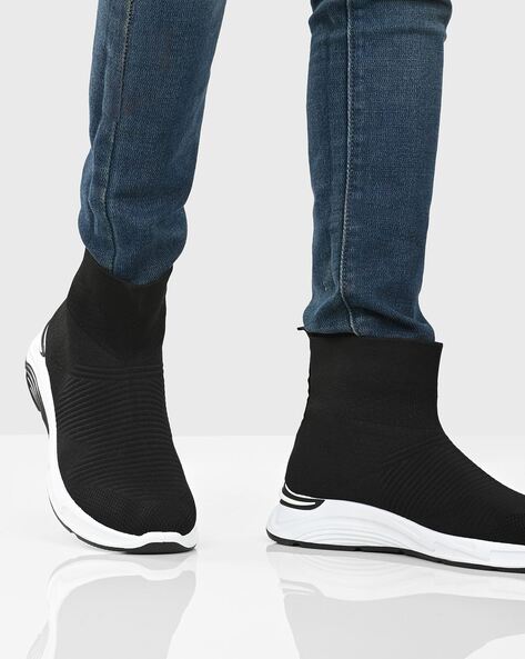 slip on high top trainers