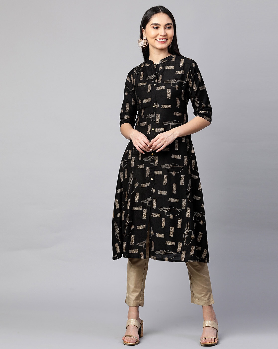 fashor black kurta