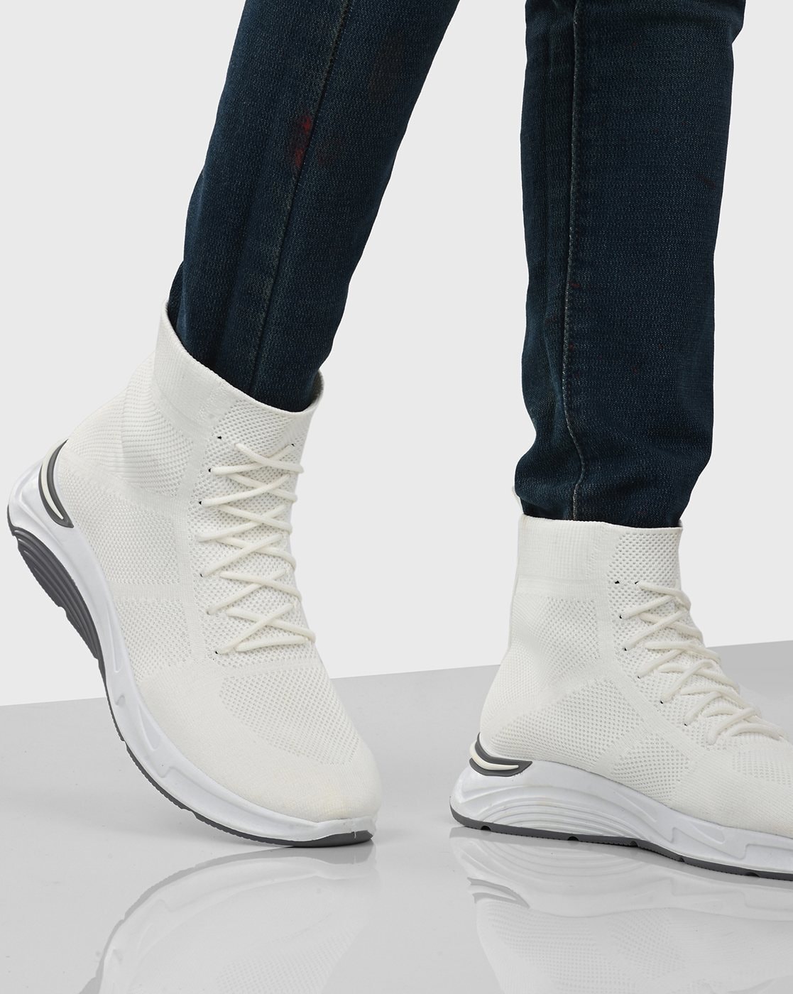 Shoes (White) High Neck Sneakers