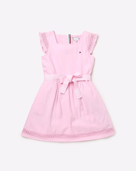 A-line Dress with Waist Tie-Up