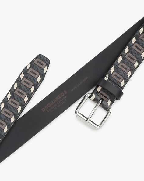 monogram print belt