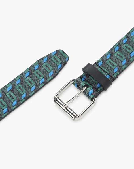 monogram print belt