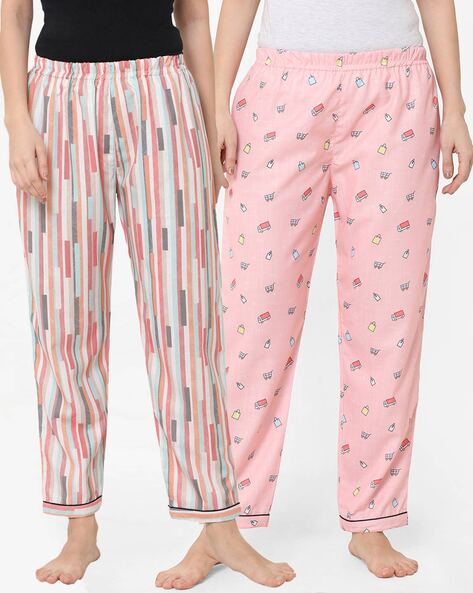 Women's 100% Viscose S-3XL Sleepwear Floral Print Short Pajama Set Contrast  Piping Loose Pants Lougewear Home Nightwear Pajamas - AliExpress
