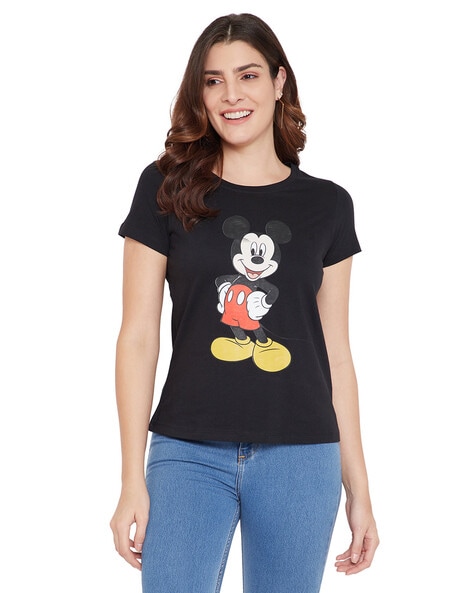 Buy Black Tshirts for Women by Disney By Wear Your Mind Online 