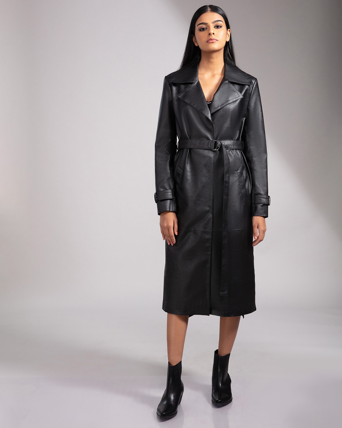 Solid Full-length Sleeve Coat