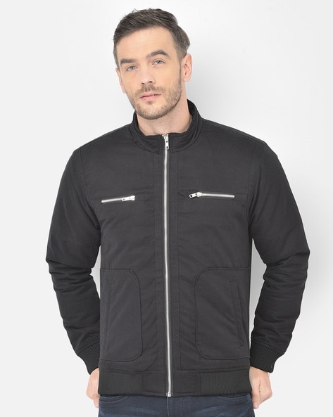 Mens black cheap winter bomber jacket