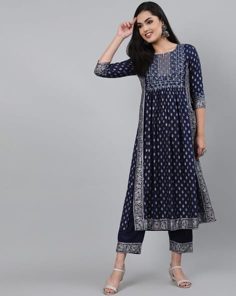 Embellished A-line Kurta Sets