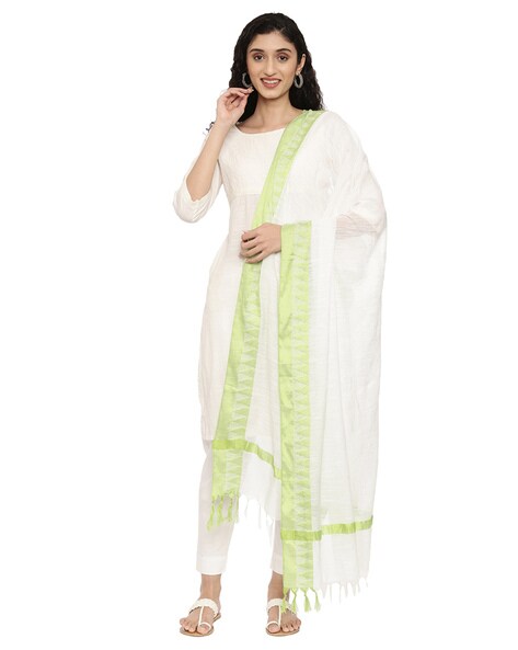 Textured Dupatta with Contrast Borders Price in India