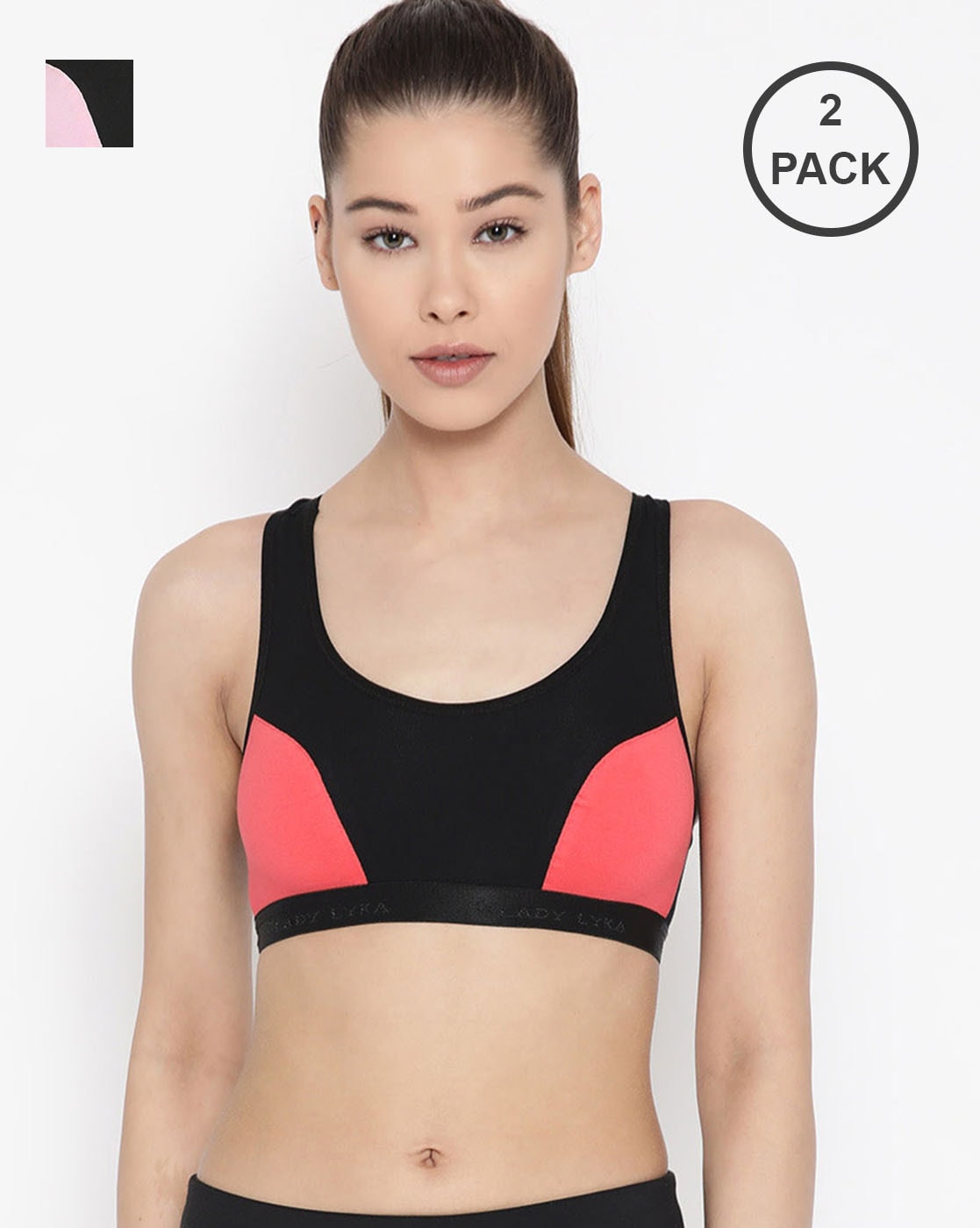 Buy online Pack Of 2 Non Padded Sports Bra from lingerie for Women by Lady  Lyka for ₹609 at 39% off