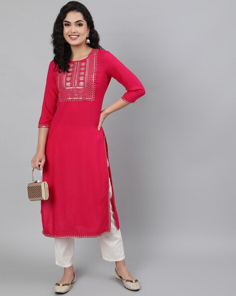 Embellished Straight Kurta Price in India