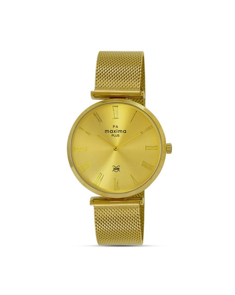 Buy PA Maxima Attivo Analog Watch for Women in Gold Dial Color online