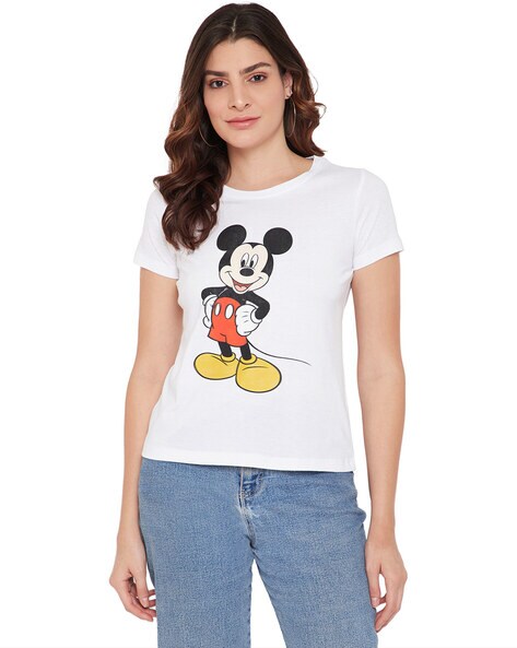 Buy White Tshirts for Women by Disney By Wear Your Mind Online 