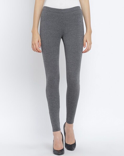 Women's Cotton Leggings - Large Heather Grey - WOMEN'S COTTON LEGGINGS -  LARGE HEATHER GREY