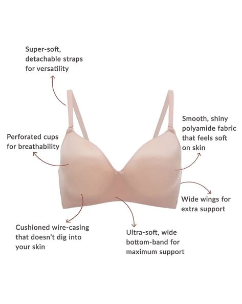 Buy Peach Bras for Women by Nykd Online