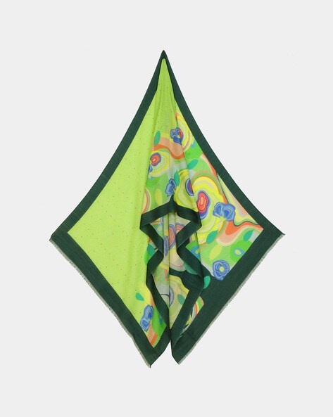 Abstract Print Shawl with Contrast Border Price in India