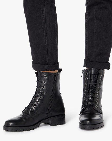 Dune black lace up hot sale boots