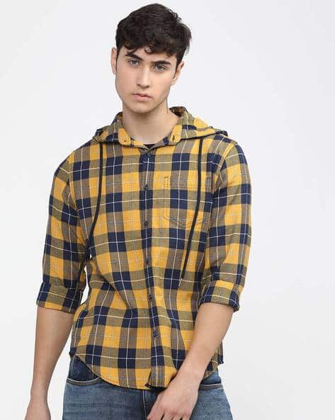 Buy Navy Blue Mustard Yellow Shirts for Men by Ketch Online - Main Image