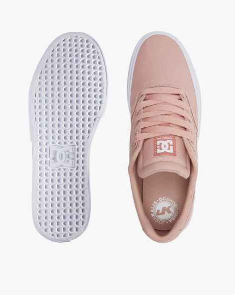 brown and pink dc shoes