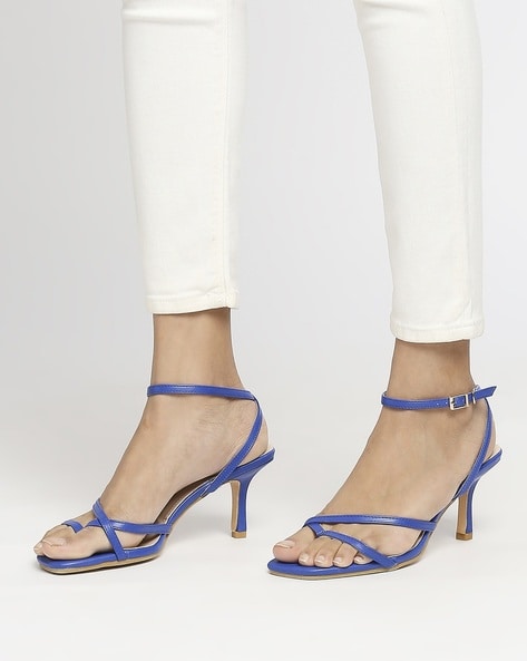 Blue discount strappy heel