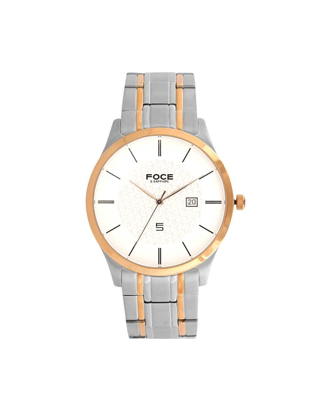 FOCE Chronograph White Dial Leather Strap Watch For Men-F988GSL – Foce India