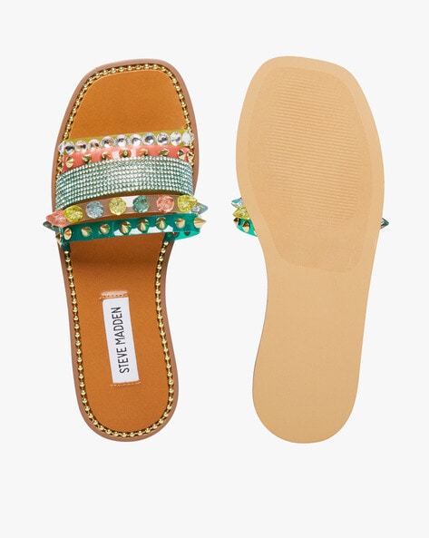 Steve madden outlet studded flip flops