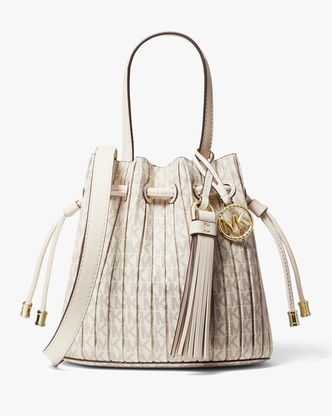 Buy Michael Kors Willa Extra-Small Pleated Logo Crossbody Bag | Cream Color  Women | AJIO LUXE