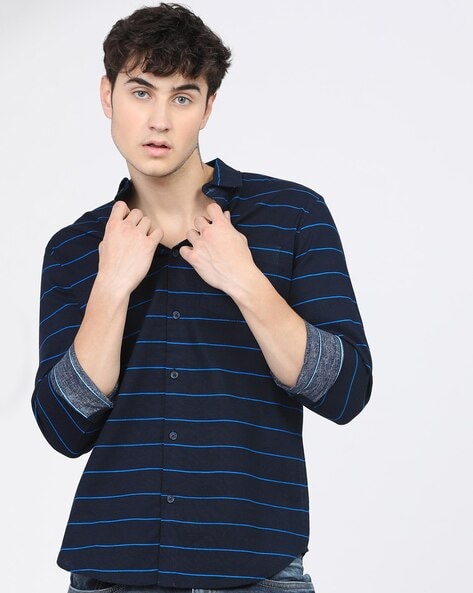 Men Striped Slim Fit Shirt