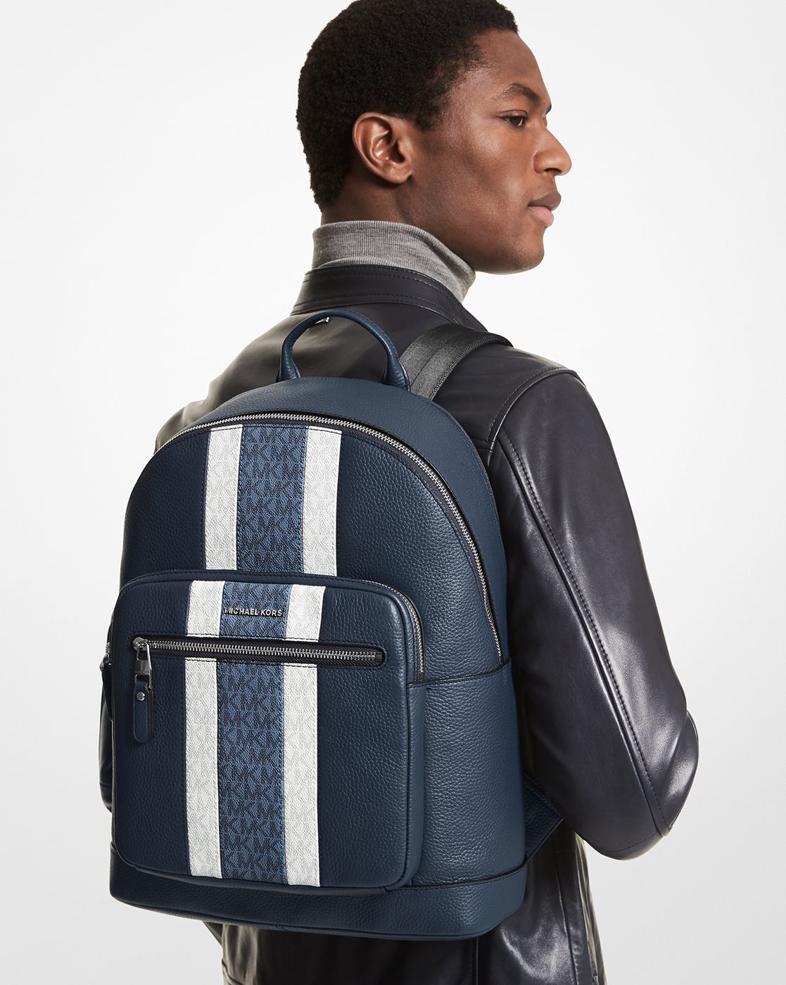 Hudson Slim Pebbled Leather Backpack