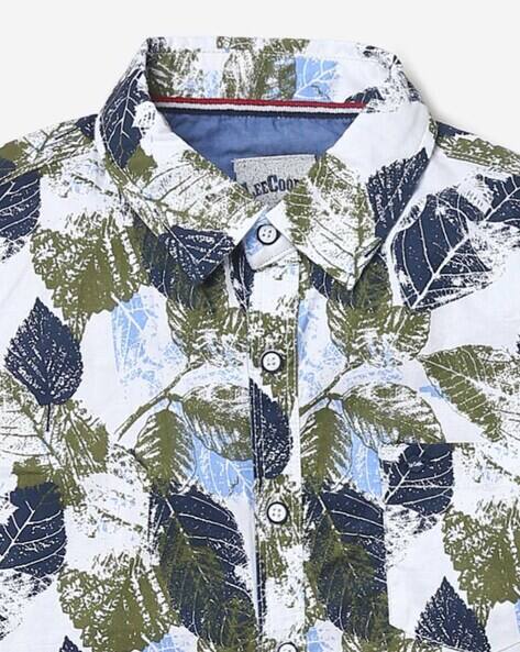 Leaf Print Shirt with Patch Pocket view 3