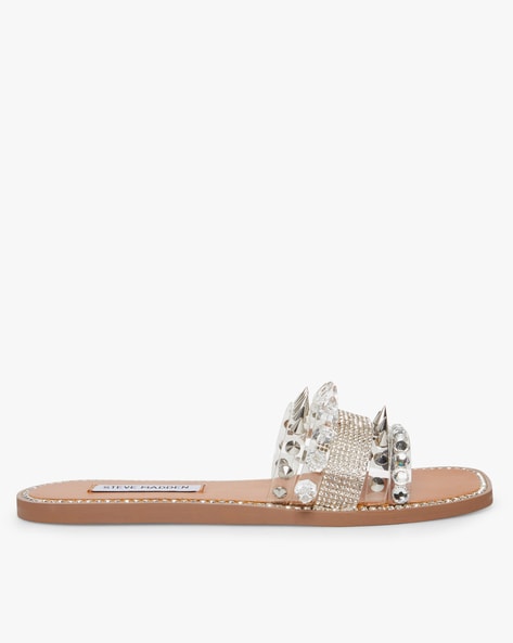 steve madden clear flat sandals