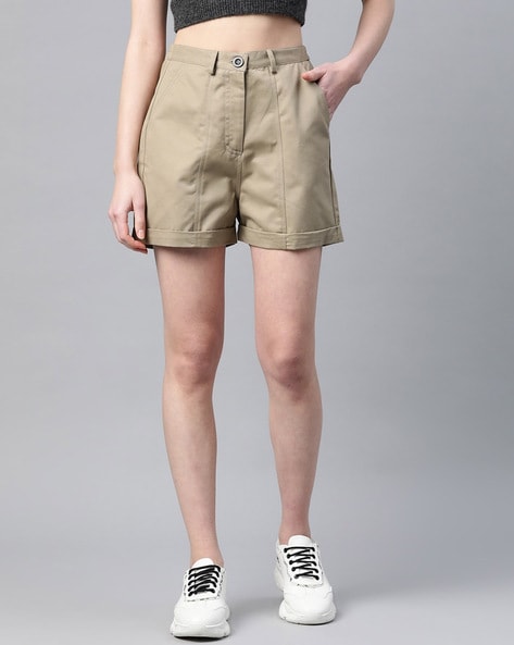 khaki cargo shorts women's