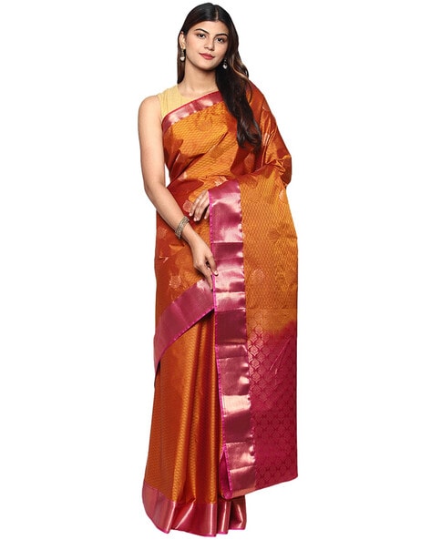 Buy Sudarshan Silks Yellow Rasipuram Kanjeevaram Silk Traditional Saree -  Sarees for Women 1736487 | Myntra