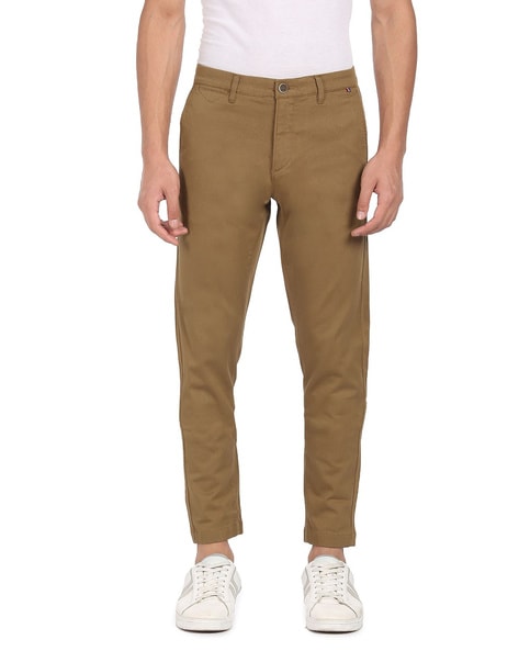 Buy Men Khaki Regular Fit Solid Casual Trousers Online - 753086 | Allen  Solly