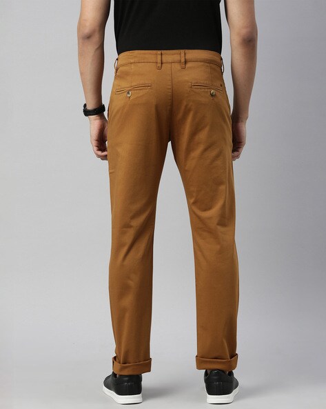 Buy American Bull Men Khaki Trouser Slim Fit Trousers Khaki  30 at  Amazonin