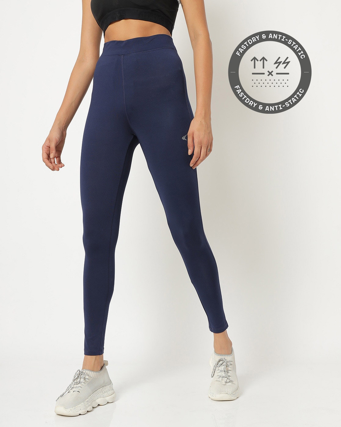 High Waist Navy Blue N-Gal Dry Fit Color Block Athletics Workout Leggings  Tights at Rs 225 in Noida