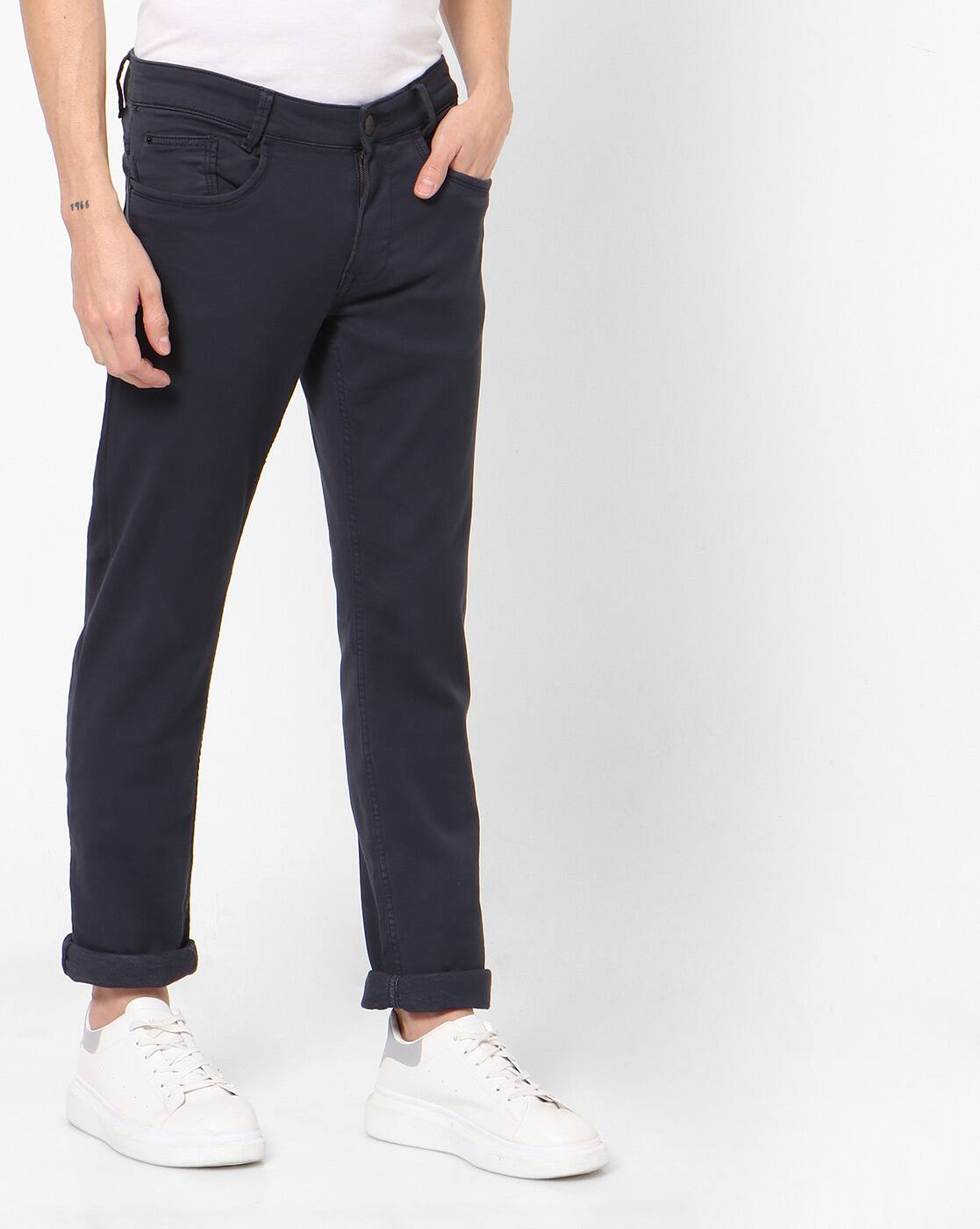 Buy Navy Blue Trousers \u0026 Pants for Men 