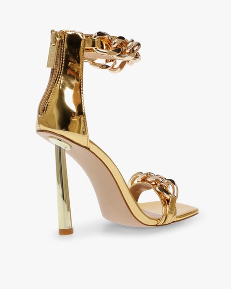 de madera Armario luz de sol Buy Gold Heeled Sandals for Women by STEVE MADDEN Online | Ajio.com
