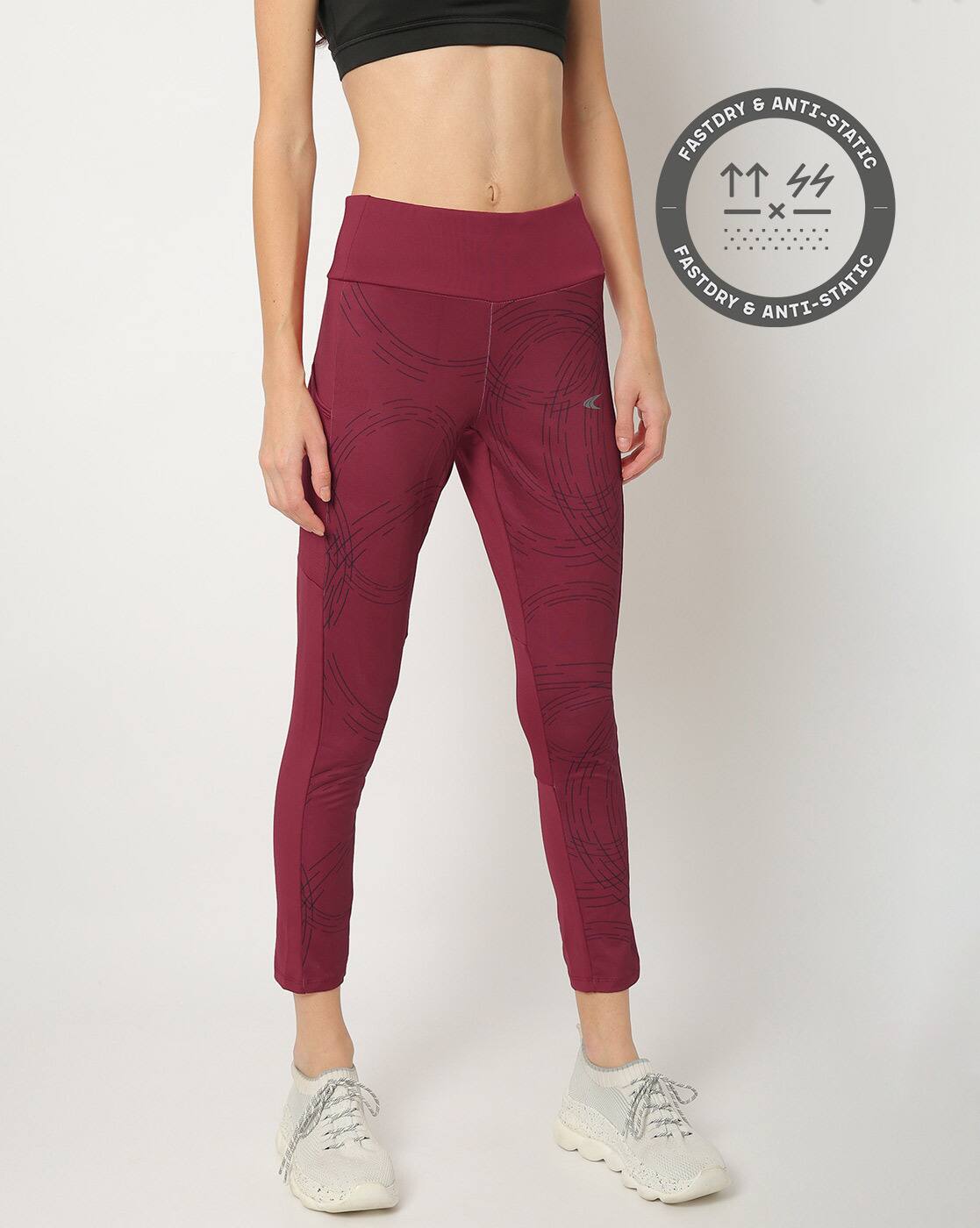 Buy Burgundy Leggings for Women by 