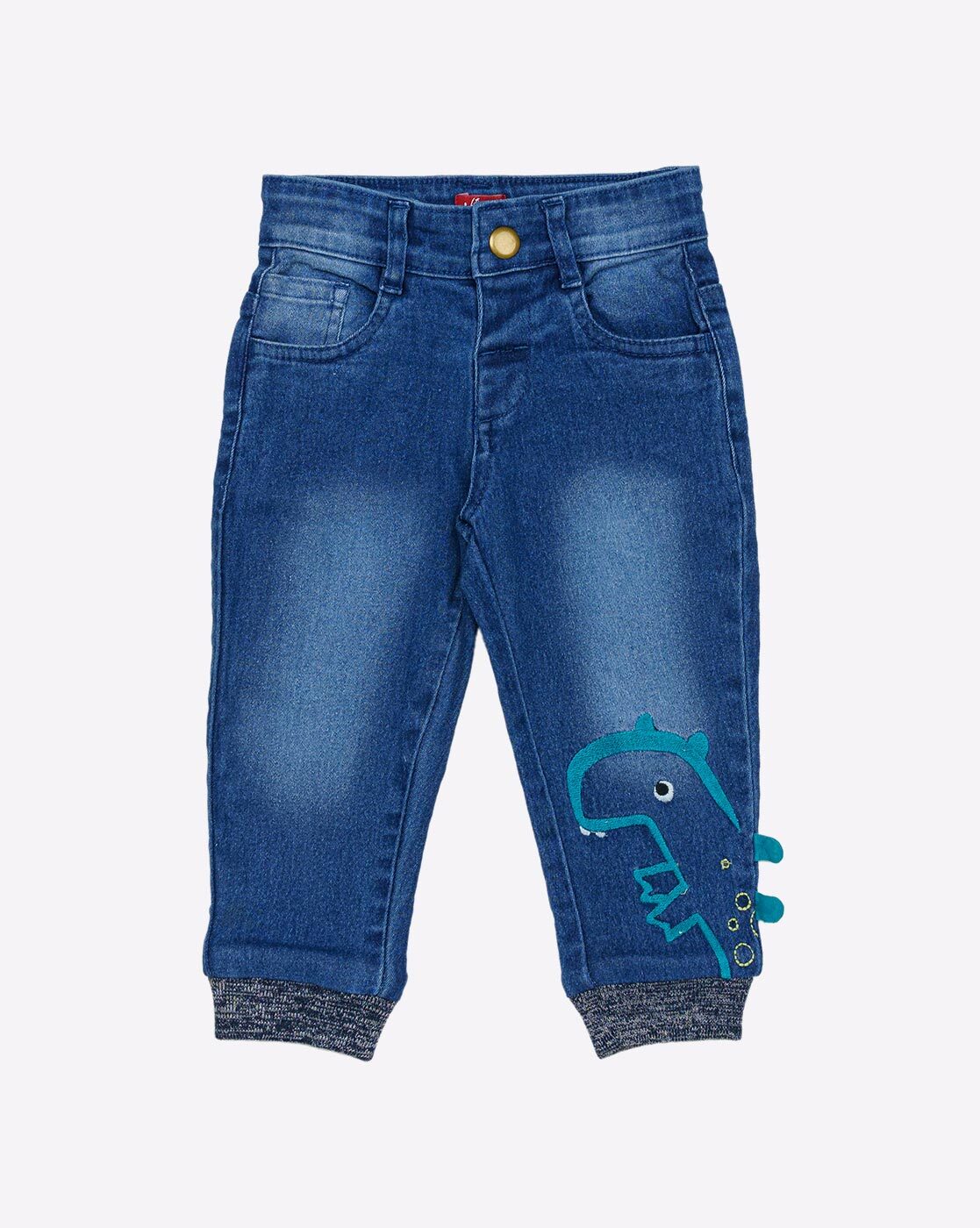 H by Hamleys Girls Embroidered Blue Jogger Jeans, Blue