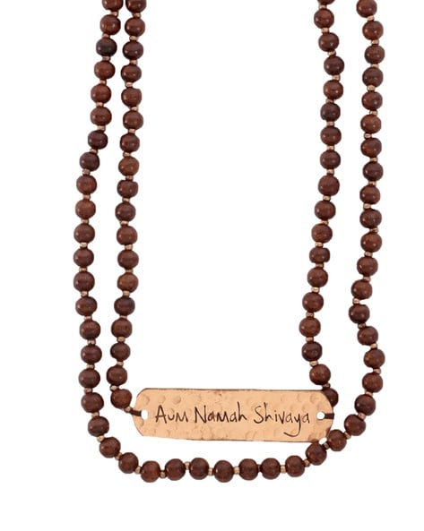 Buy the Brown and Beige Wood Beaded Mens Necklace | JaeBee Jewelry