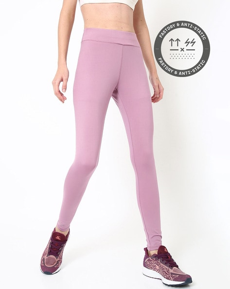 Buy REEBOK Purple Slim Fit Polyester Womens Tights | Shoppers Stop